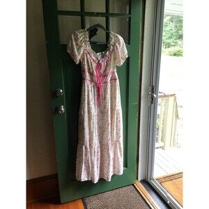 Floral Contrast Pink Tie Maxi Dress